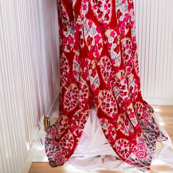 Sophie Max Floral Flowy Handkerchief Hem Maxi Dress Small - Picture 8 of 16